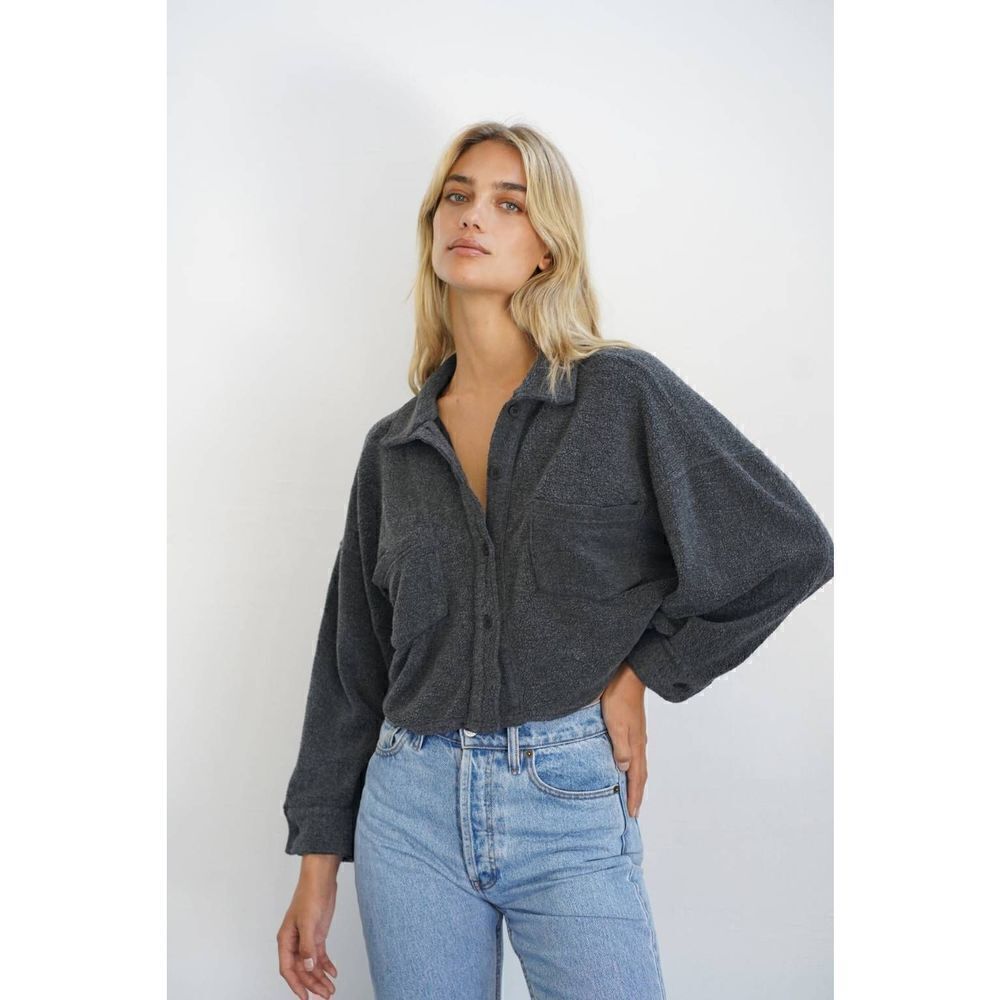 LNA Kasper Crop Sherpa Jacket S NWT